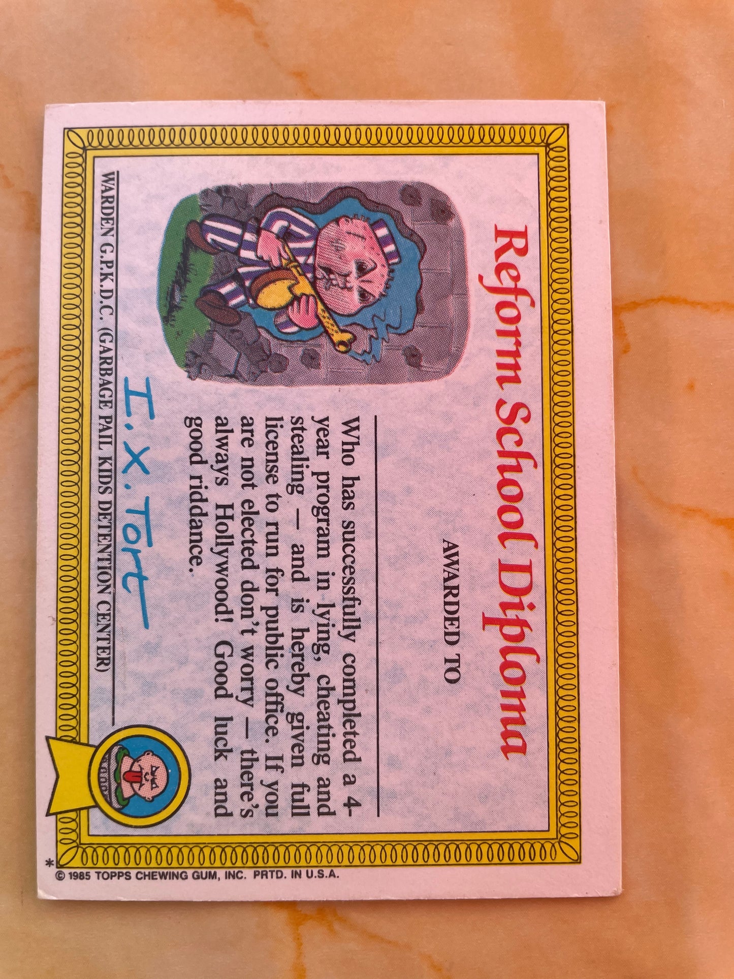 Garbage Pail Kids | 1985 OS1 US BONY JOANIE | Glossy back