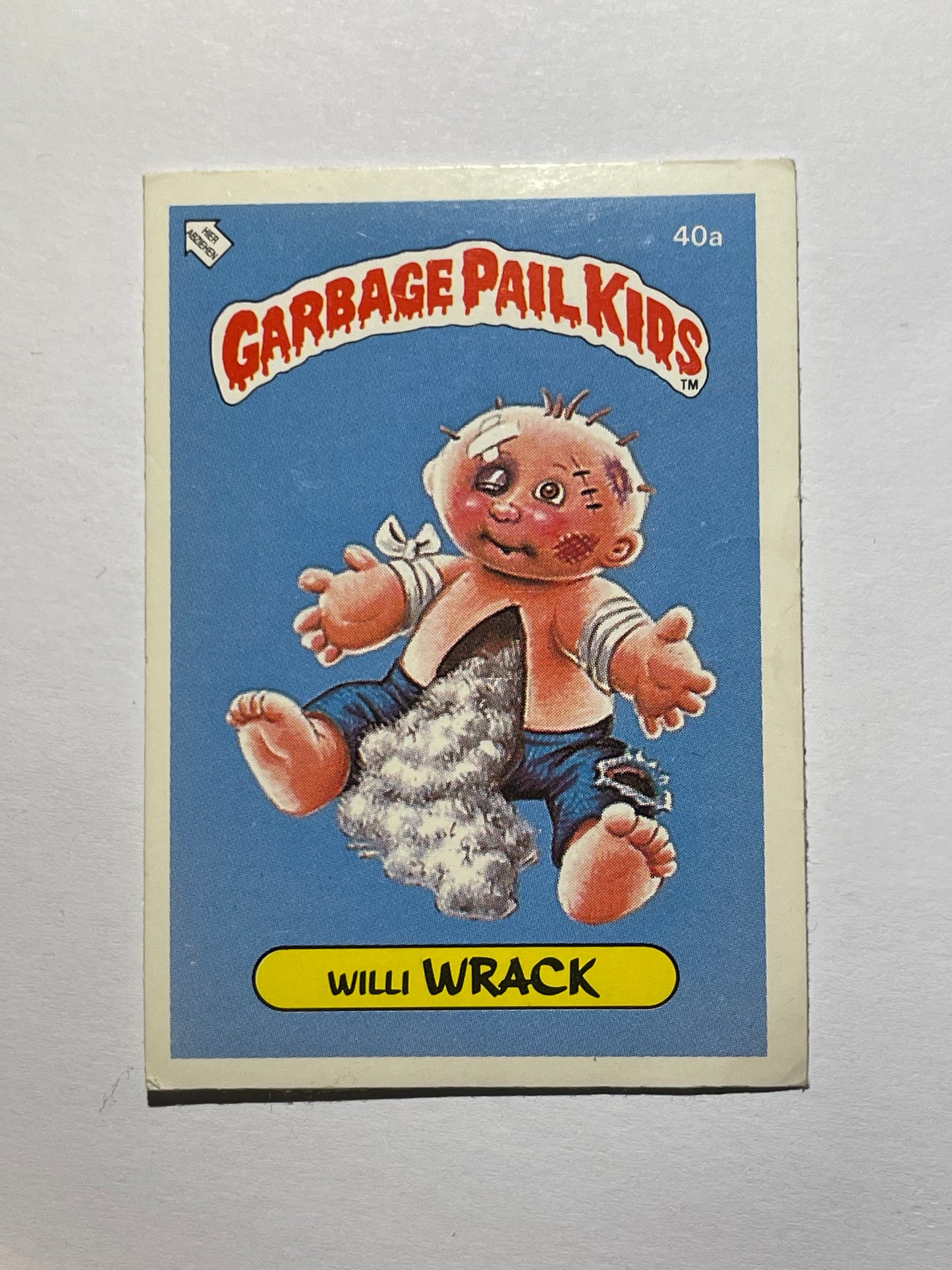 Garbage Pail Kids | German Test Set | 1985 | WILLI WRACK 40A | OS1 UNSTICHED MITCH/DAMAGED DON - Acrydis