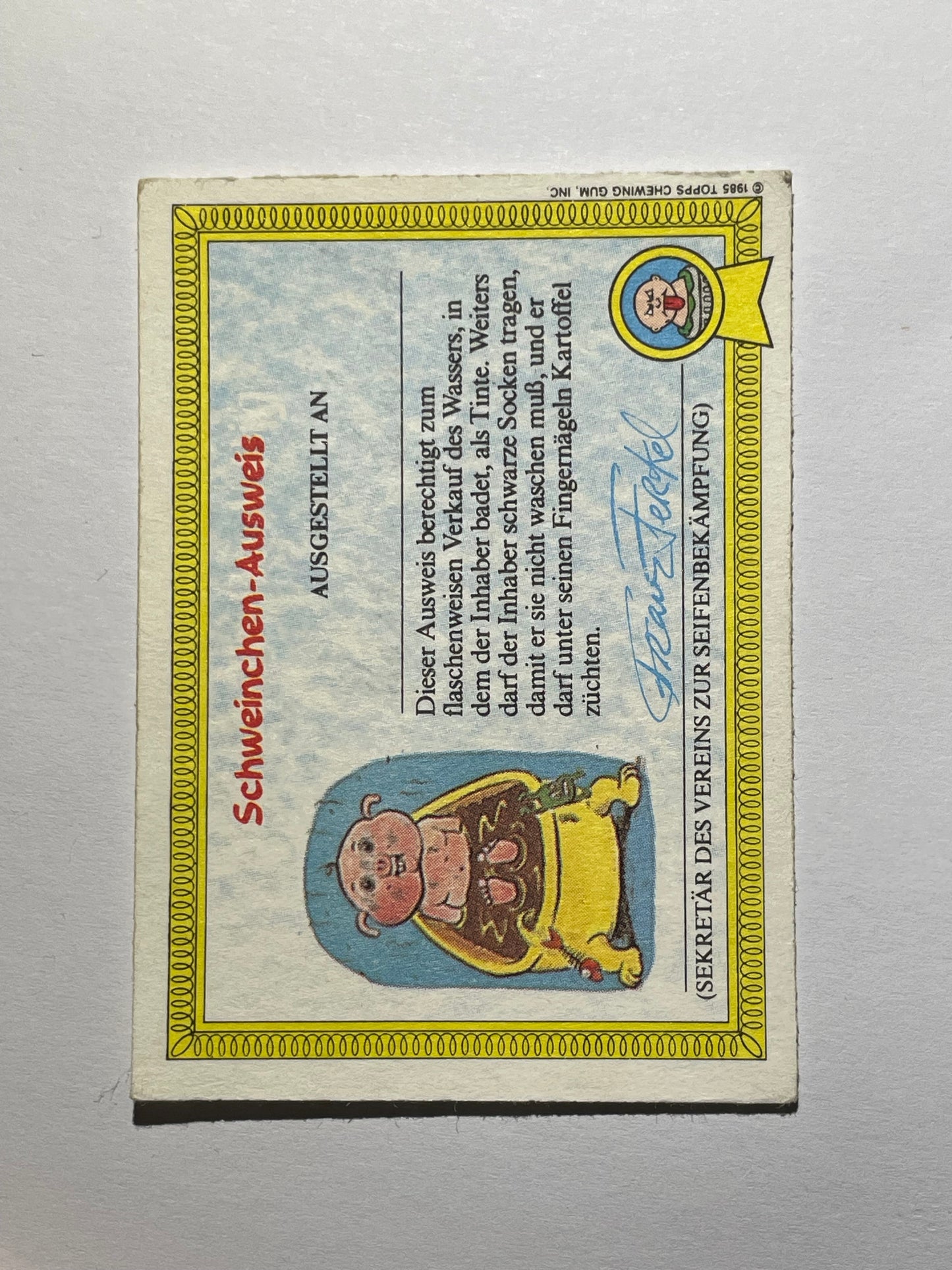 Garbage Pail Kids | German Test Set | 1985 | WILLI WRACK 40A | OS1 UNSTICHED MITCH/DAMAGED DON - Acrydis