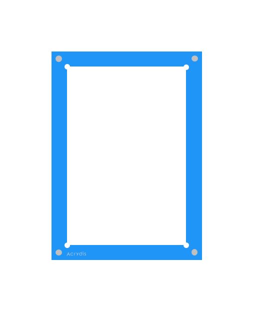 Acrylic Card Holder (MAGNETIC) For One Single Raw Card - BLUE - Acrydis