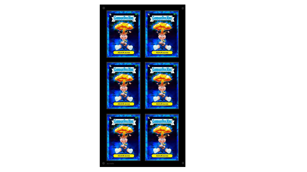 (AVAILABLE IN MARCH) Acrylic Wall Display For 6 (3x2) Standard Size Cards With UVR front board. For Sleeved Cards up to 66x91mm. - Acrydis