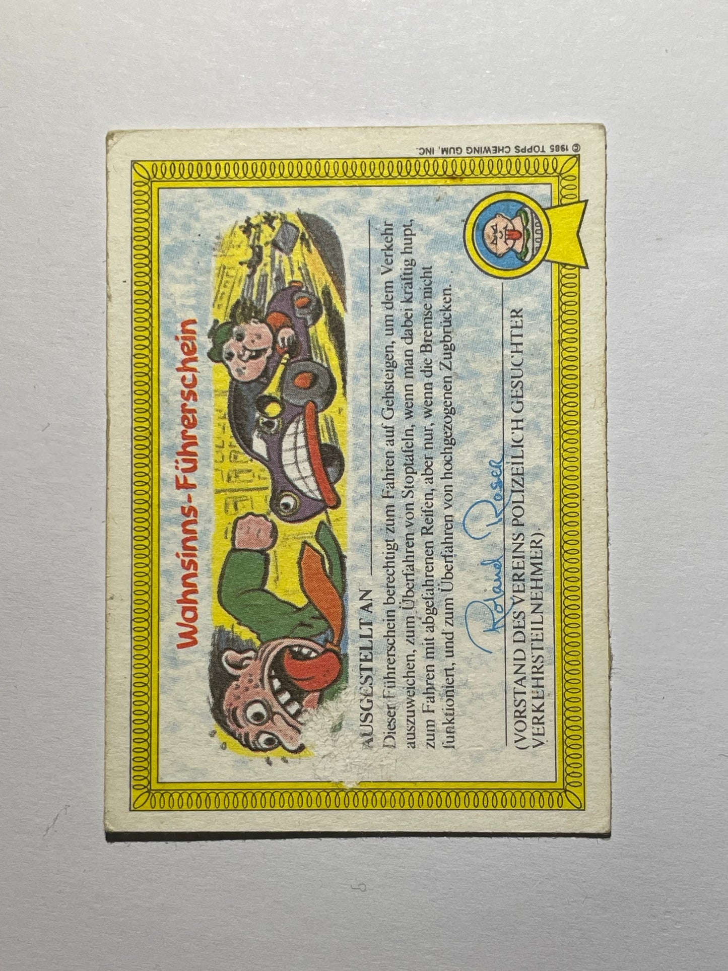 Garbage Pail Kids | German Test Set | 1985 | BOSER PETER 18A | OS1 CRANKY FRANKIE/BAD BRAD - Acrydis
