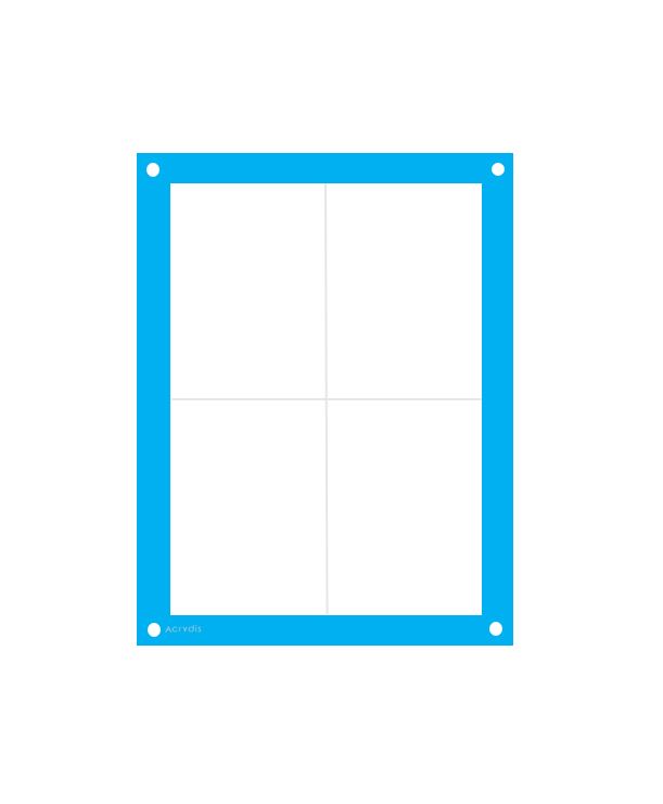 Acrylic Holder/Display/Frame For Loaded 2x2 Puzzle Sketch Cards - With Set Of Screws - Blue - Acrydis