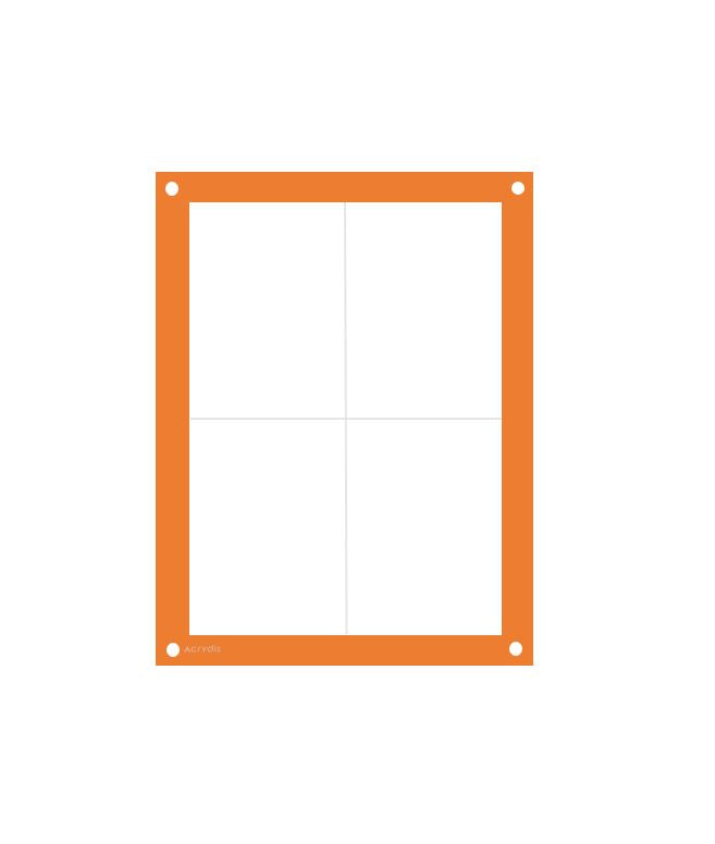 Acrylic Holder/Display/Frame For Loaded Sketch Cards - With Set Of Screws - Orange - Acrydis