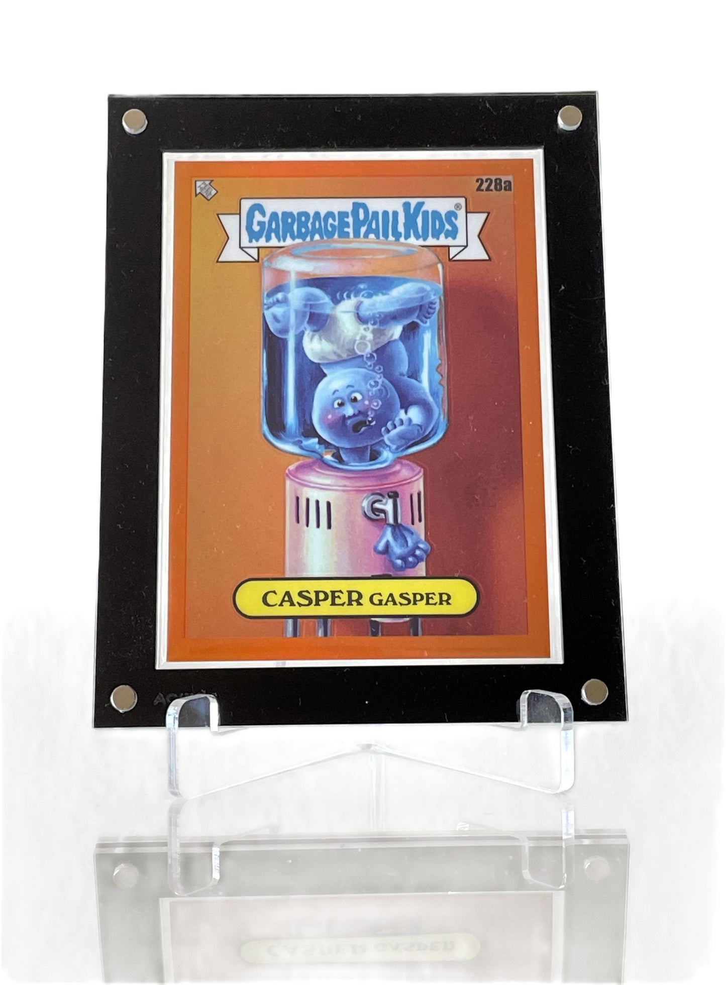 Magnetic Acrylic Card Holder For One Single SLEEVED Card (max 66x91mm) - BLACK - Acrydis