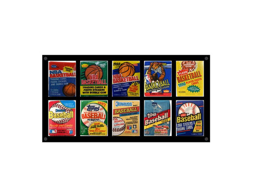 Magnetic Wall Frame for 10 Baseball/Basketball Wax Packs (up to 17ct). UV Resistant. - Acrydis
