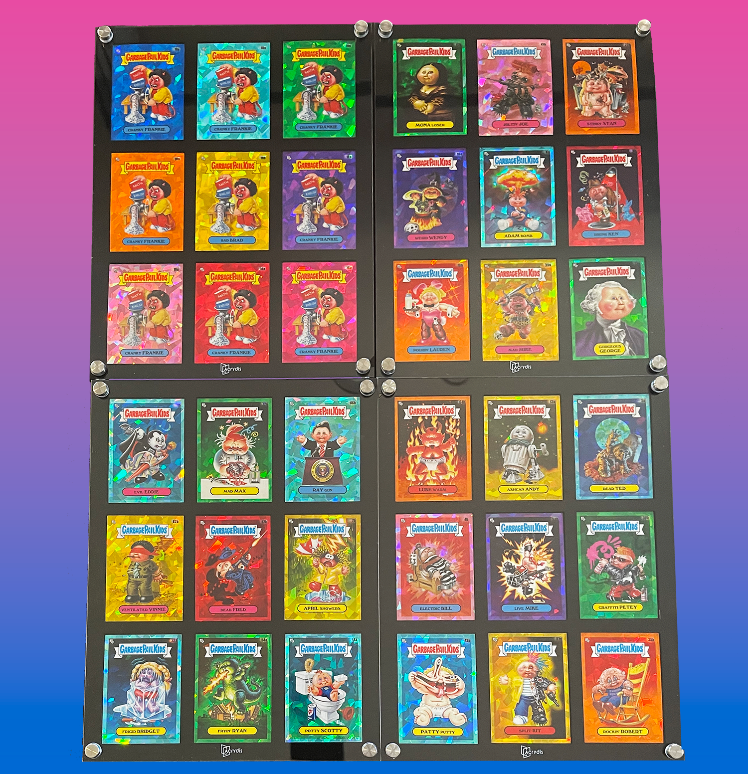 COMING SOON: Card Holder For 9 Standard Size Cards. 'Rainbow' Frame. Now for sleeved cards up to 66x91mm - Acrydis