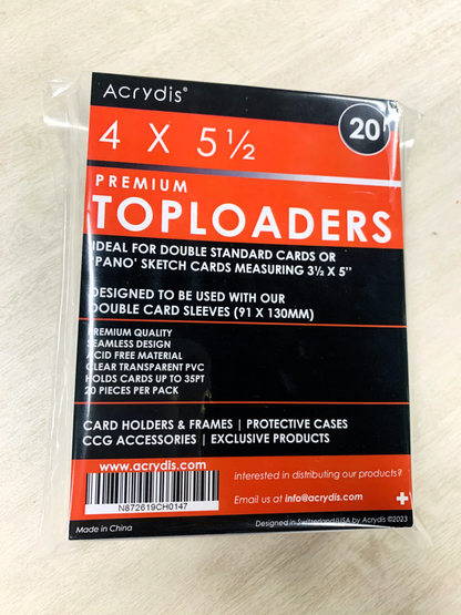 4'' x 5.5'' Toploaders for panorama panoramic pano sketch cards or double standard cards - Acrydis