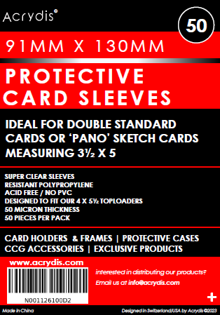protective card sleeves Protective card sleeves 91x130mm. For panorama panoramic pano sketch cards or double standard cards