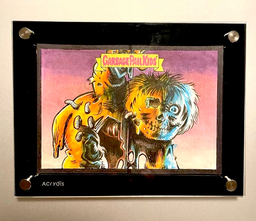UV Resistant Acrylic Stand/Holder/Frame For Panoramic or Pano (double) Sketch Cards - BLACK - Acrydis