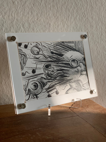 UV Resistant Acrylic Stand/Holder/Frame For Panoramic or Pano (double) Sketch Cards - WHITE - Acrydis