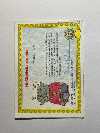 Garbage Pail Kids | German Test Set | 1985 | FLACHE FREDA 31A | OS1 RUN DOWN RHONDA/FLAT PAT - Acrydis