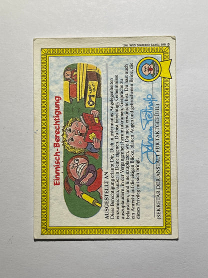 Garbage Pail Kids | German Test Set | 1985 | UWE MUMIE 36A | OS1 WRAPPIN'RUTH/TOMMY TOMB - Acrydis