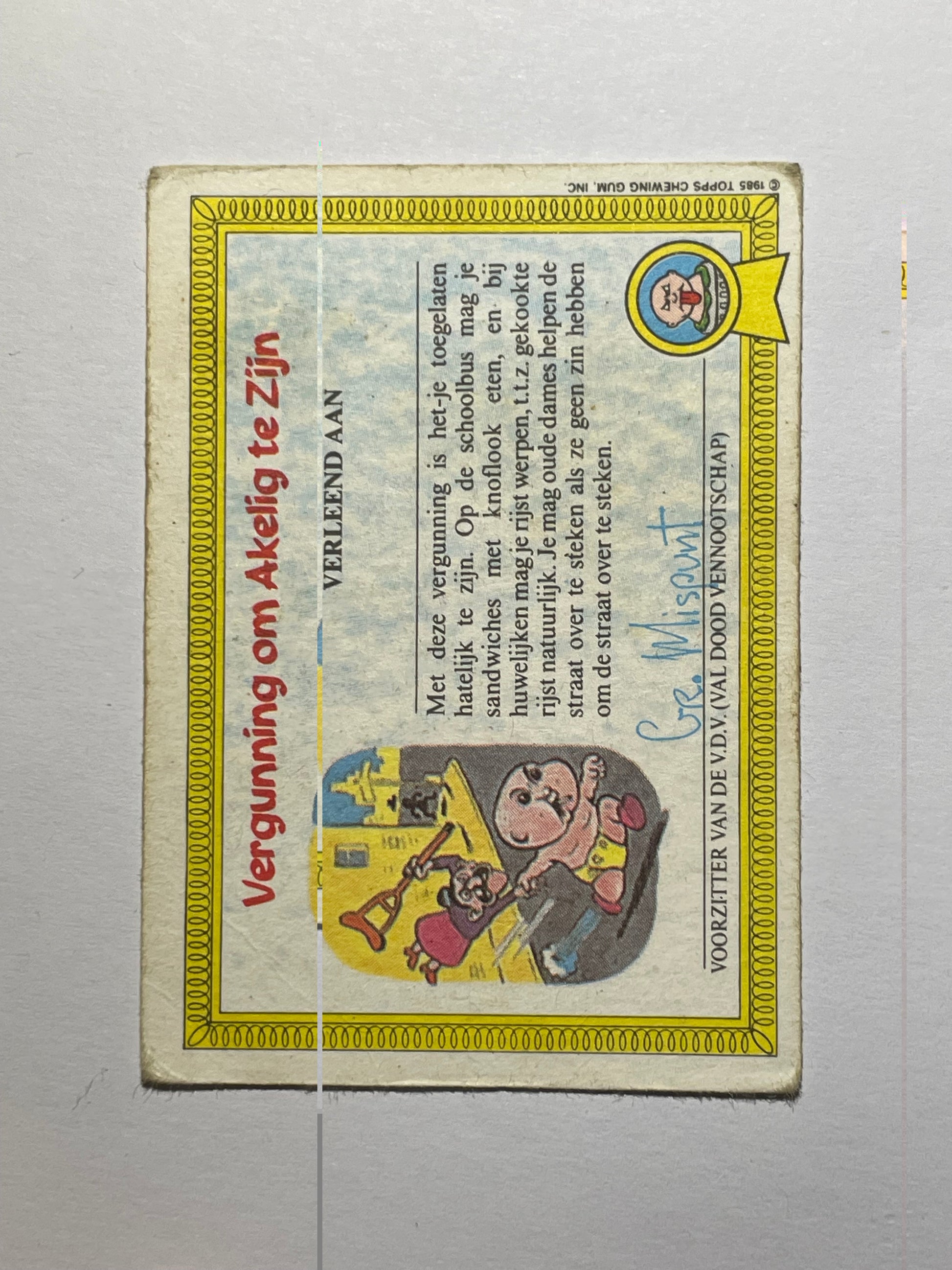 Garbage Pail Kids | German Test Set | 1985 | KORNELIA KOPPIE 27A | OS1 BRAINY JANIE/JENNY GENIUS - Acrydis