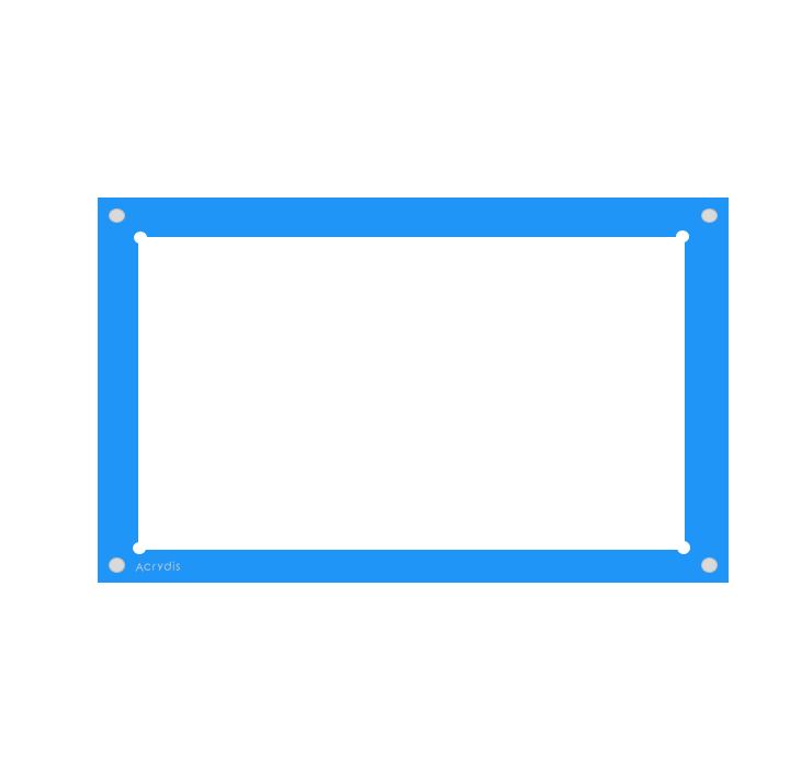 Acrylic Holder (MAGNETIC) For Panoramic or Pano (double) Sketch Cards - BLUE - Acrydis
