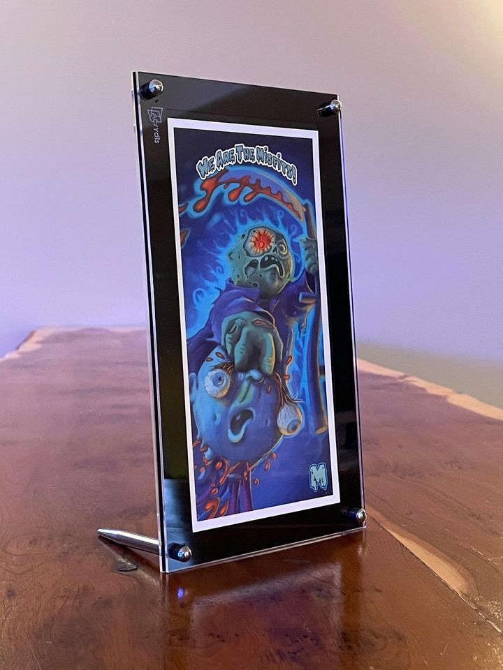 Acrylic Holder/Display/Frame For Triptych (triple) Sketch Cards - BLACK - Acrydis