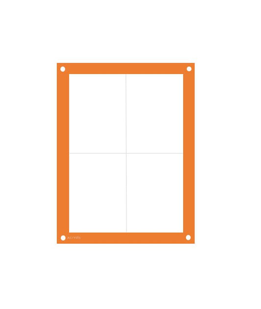 Acrylic Holder/Display/Frame For Loaded Sketch Cards - With Set Of Screws - Orange - Acrydis