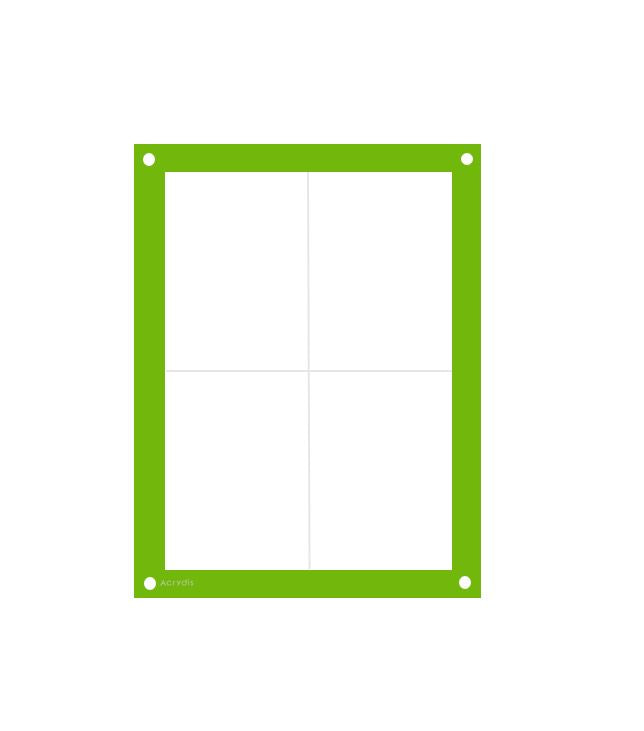 Acrylic Holder/Display/Frame For Loaded 2x2 Puzzle Sketch Cards - With Set Of Screws - Green - Acrydis