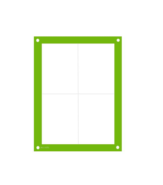 Acrylic Holder/Display/Frame For Loaded 2x2 Puzzle Sketch Cards - With Set Of Screws - Green - Acrydis