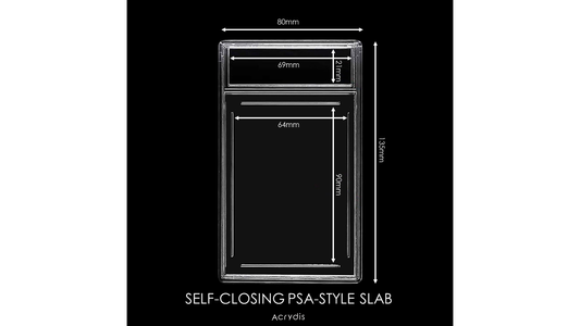 NEW: SELF-CLOSING EMPTY PSA-style slab 64-90mm (Standard Size Card) - **No ultrasonic welding necessary** - Acrydis