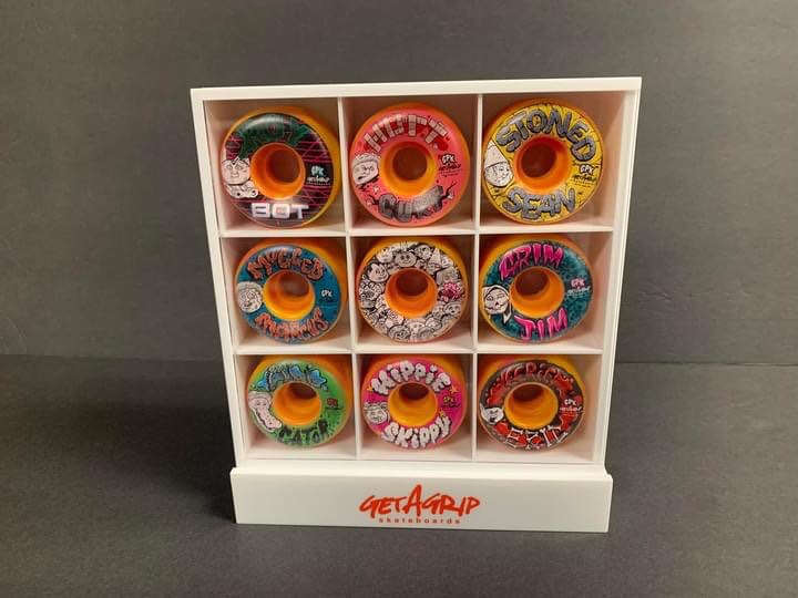 Display Shelf for Get A Grip / Garbage Pail Kids Skateboard Wheels Set